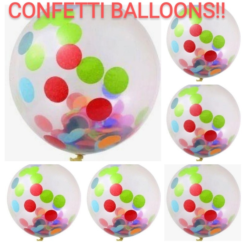 6pack CONFETTI BALLOONS-Latex12in. GradPARTY